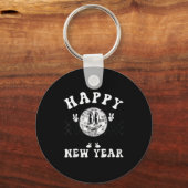Checkered Happy New Year 2026 Disco Ball New Year  Sleutelhanger (Voorkant)