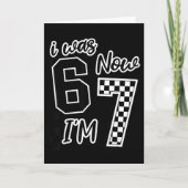 Checkered I Was 6 Now I'm 7 Birthday Seven Years O Kaart (Voorkant)