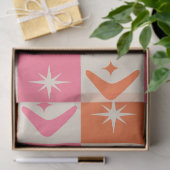 Checkered Mid Century Boomerangs pink and orange  Tissuepapier (Geschenk)