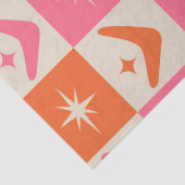 Checkered Mid Century Boomerangs pink and orange  Tissuepapier (Detail)