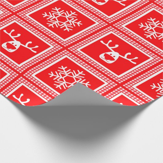 checkered pattern, new year, christmas cadeaupapier (Hoek)