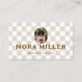 Checkered Pattern Social Media Influencer Photo QR Visitekaartje (Voorkant)
