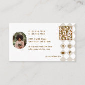 Checkered Pattern Social Media Influencer Photo Visitekaartje (Achterkant)