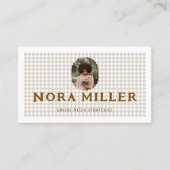 Checkered Pattern Social Media Influencer Photo Visitekaartje (Voorkant)