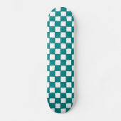 checkered pattern (teal) persoonlijk skateboard (Voorkant)