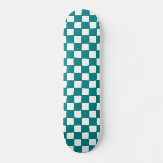 checkered pattern (teal) persoonlijk skateboard (Voorkant)