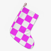 Checkered pattern tile background. White and Pinka Kleine Kerstsok (Voorkant (Hangend))