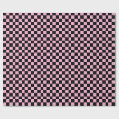 Checkered pink and Black  Cadeaupapier (Vlak)