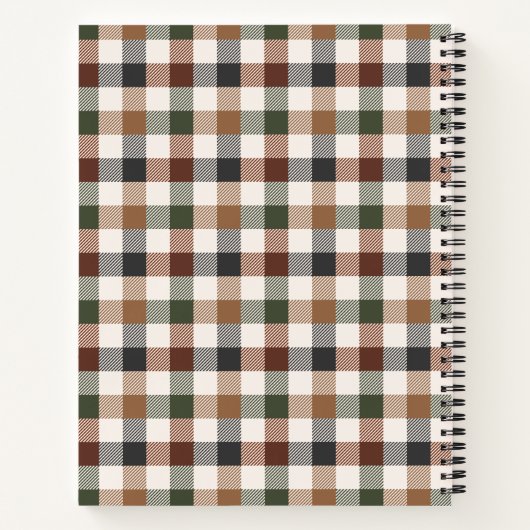 Checkered Plaid Spiral Notebook Notitieboek (Achterkant)