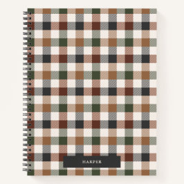 Checkered Plaid Spiral Notebook Notitieboek