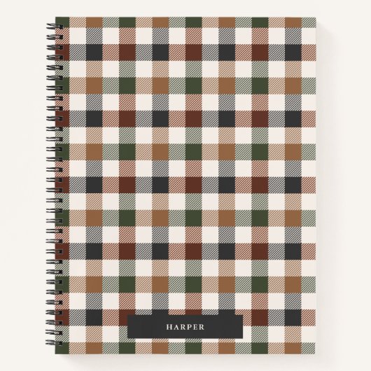 Checkered Plaid Spiral Notebook Notitieboek (Voorkant)