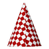 Checkered Red and White Feesthoedjes (Achterkant)