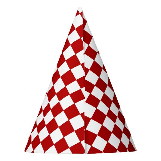 Checkered Red and White  Feesthoedjes (Achterkant)