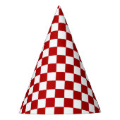 Checkered Red and White Feesthoedjes (Voorkant)