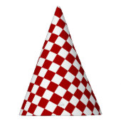 Checkered Red and White Feesthoedjes (Rechts)