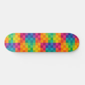 Checkered Retro Colorful Grid Pattern Persoonlijk Skateboard (Horizontaal)