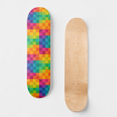 Checkered Retro Colorful Grid Pattern Persoonlijk Skateboard (Voorkant)