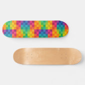 Checkered Retro Colorful Grid Pattern Persoonlijk Skateboard (Horizontaal)