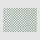 Checkered Sage Green and White Tissuepapier (Voorkant)