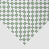 Checkered Sage Green and White Tissuepapier (Detail)