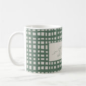 checkered Sage Ivory Christmas elegant Koffiemok (Links)
