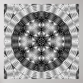 Checkered Sine Wave Distortion Mirrored 8x8x3x3x6x Poster
