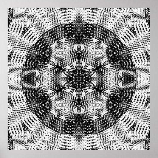 Checkered Sine Wave Distortion Mirrored 8x8x3x3x6x Poster (Voorkant)