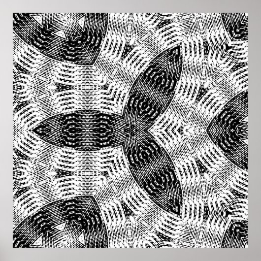 Checkered Sine Wave Distortion Mirrored 8x8x3x3x Poster (Voorkant)