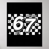 Checkered Six Seven 6 7 Meme Gen Alpha Slang  Poster (Voorkant)