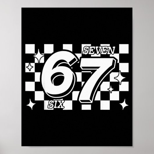 Checkered Six Seven 6 7 Meme Gen Alpha Slang  Poster (Voorkant)