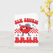 Checkered Six Seven Bruh Hearts 67 Valentines Day  Kaart (Gele Bloem)