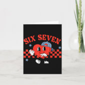 Checkered Six Seven Cool Hearts 67 Valentines Day Kaart (Voorkant)