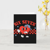 Checkered Six Seven Cool Hearts 67 Valentines Day Kaart (Gele Bloem)
