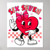 Checkered Six Seven Cool Hearts 67 Valentines Day  Poster (Voorkant)