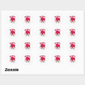 Checkered Six Seven Cool Hearts 67 Valentines Day  Ronde Sticker (Vel)