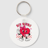 Checkered Six Seven Cool Hearts 67 Valentines Day  Sleutelhanger (Voorkant)