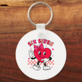 Checkered Six Seven Cool Hearts 67 Valentines Day  Sleutelhanger (Voorkant)