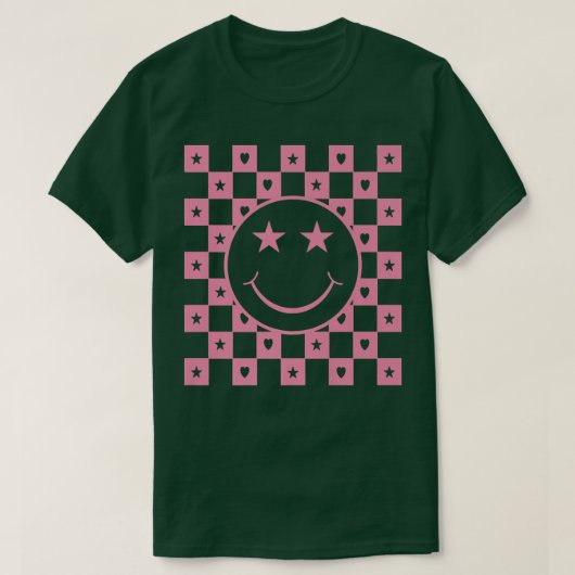 Checkered Smiling Face Funny Premium T-shirt (Design voorkant)