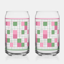 Checkered Soda Glass