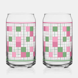 Checkered Soda Glass Blikvorm Glas