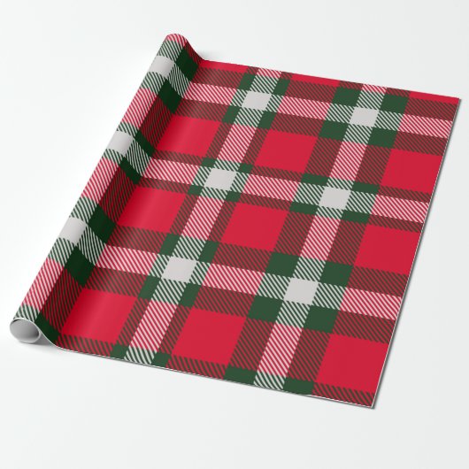 Checkered Tartan Seamless Design Backgroun Cadeaupapier (Uitgerold)