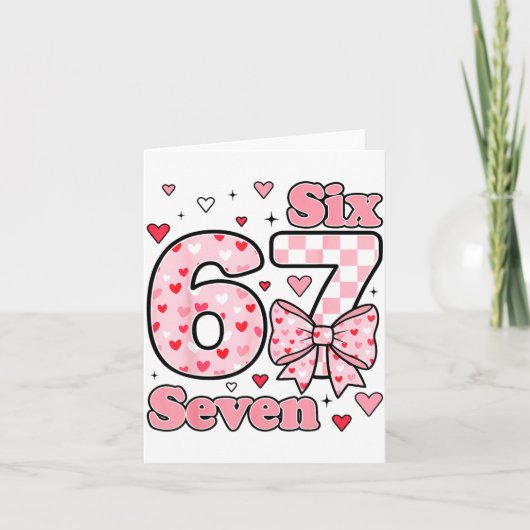 Checkered Valentine Cute Six Seven 6 7 Meme Teens  Kaart (Voorkant)