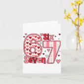 Checkered Valentine Cute Six Seven 6 7 Meme Teens  Kaart (Gele Bloem)