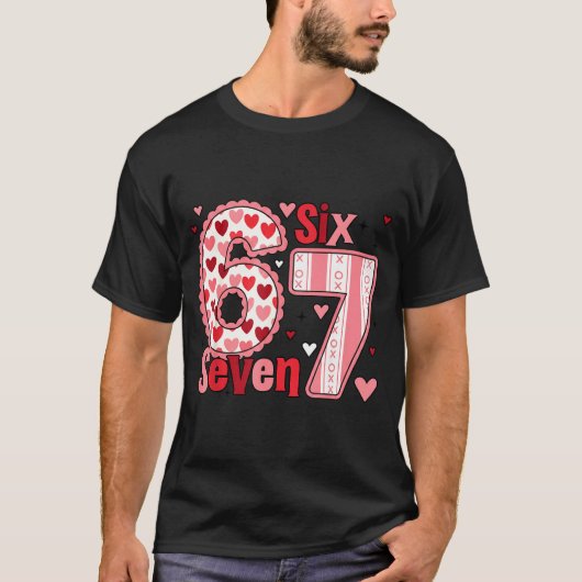 Checkered Valentine Cute Six Seven 6 7 Meme Teens  T-shirt (Voorkant)