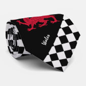 Checkered Wales Stropdas, Welsh flag mode Stropdas (Opgerold)