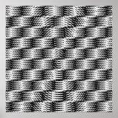 Checkered Wave Distortion BW Poster (Voorkant)