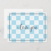 Checkers en harten briefkaart (Voorkant / Achterkant)