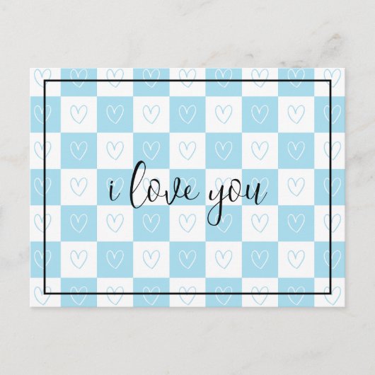 Checkers en harten briefkaart (Voorkant)