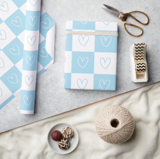 Checkers en harten cadeaupapier (Crafts)