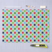 Checkers kerstboom patroon - rood, groen, blauw tissuepapier (Craft)